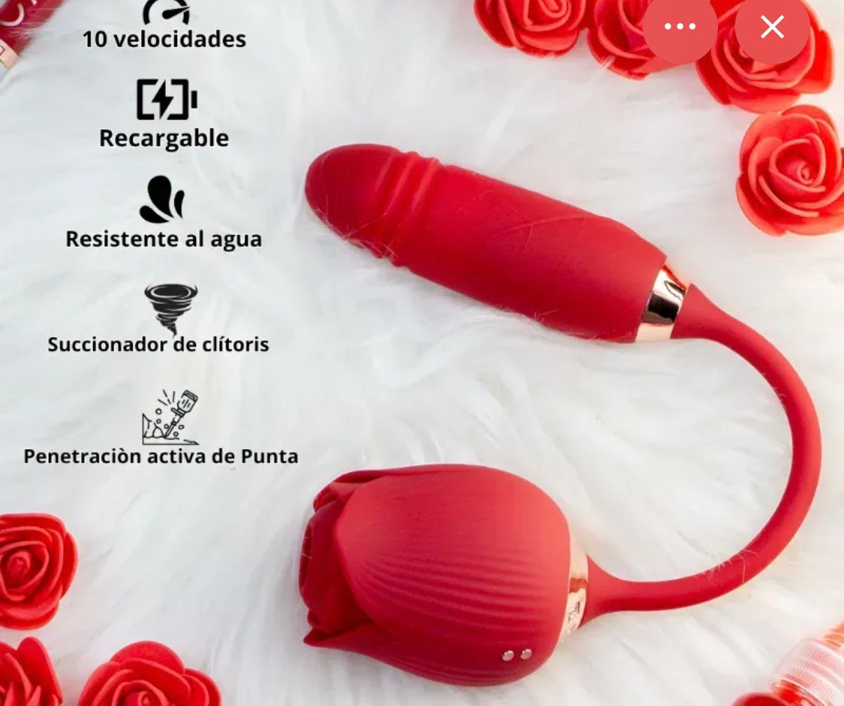 🌹 Rosa Vibradora Doble – Estimulación Interna y Externa