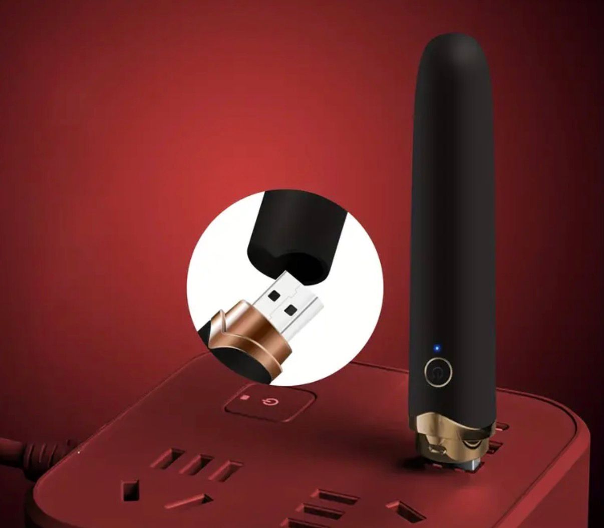 Masajeador vibrador recargable discreto forma de brocha