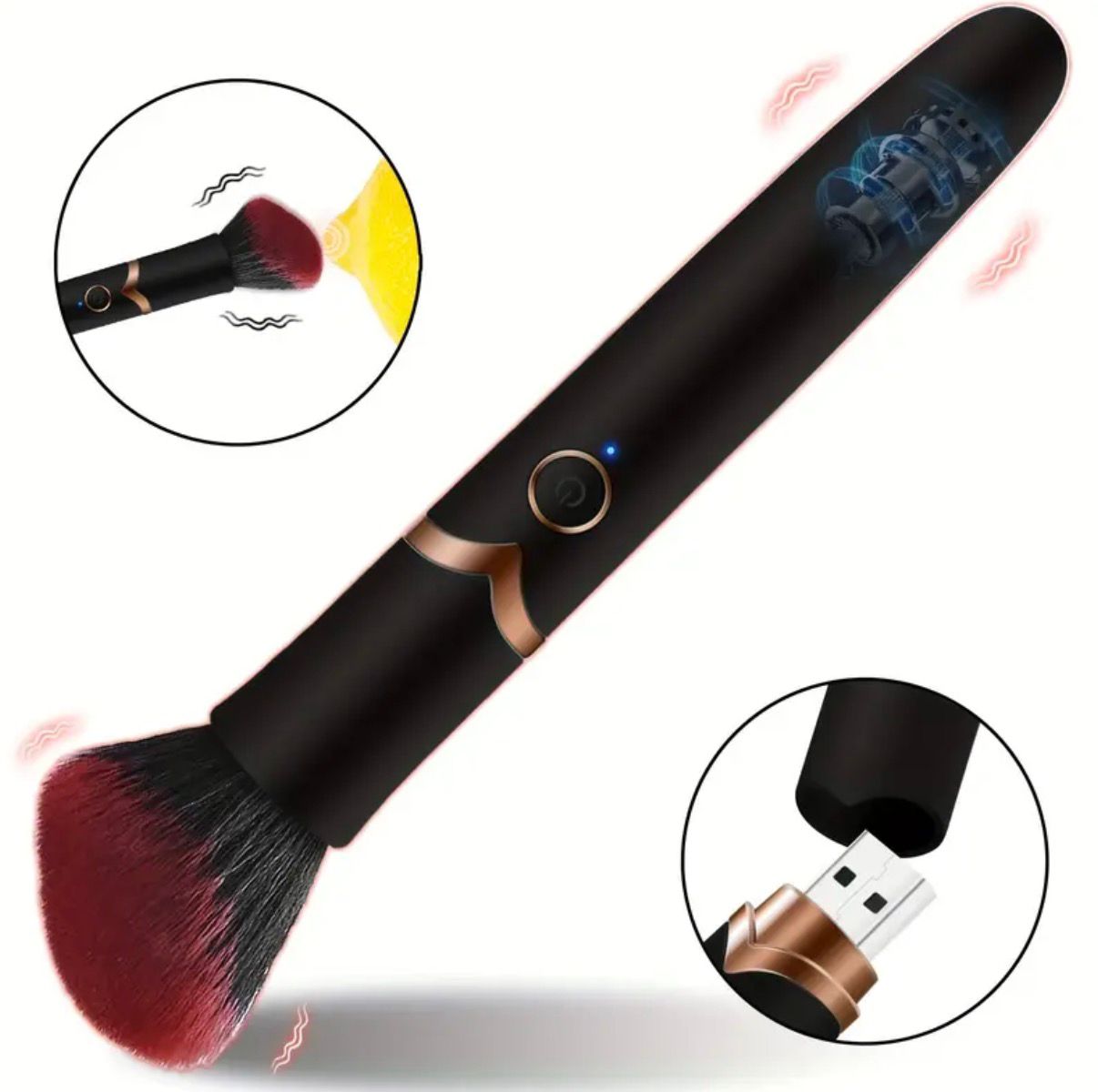 Masajeador vibrador recargable discreto forma de brocha