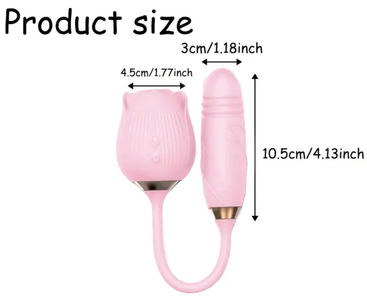 🌹 Rosa Vibradora Doble – Estimulación Interna y Externa